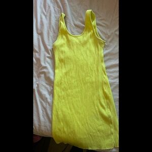 Calvin Klein - Ribbed Sleeveless Bodycon Dress - Lime Green